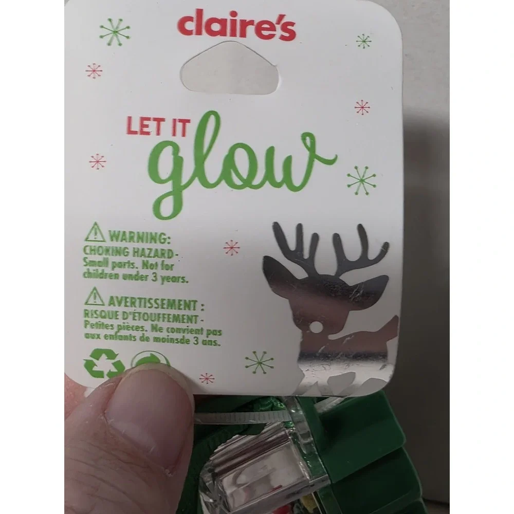 Claire's Let It Glow Girls Christmas Holiday Rings (7 rings each)